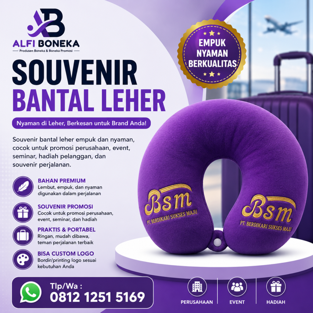 Souvenir Bantal Leher Travel